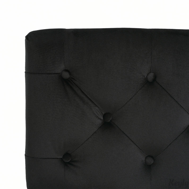 Upholstered Button Tufted Bench, Black