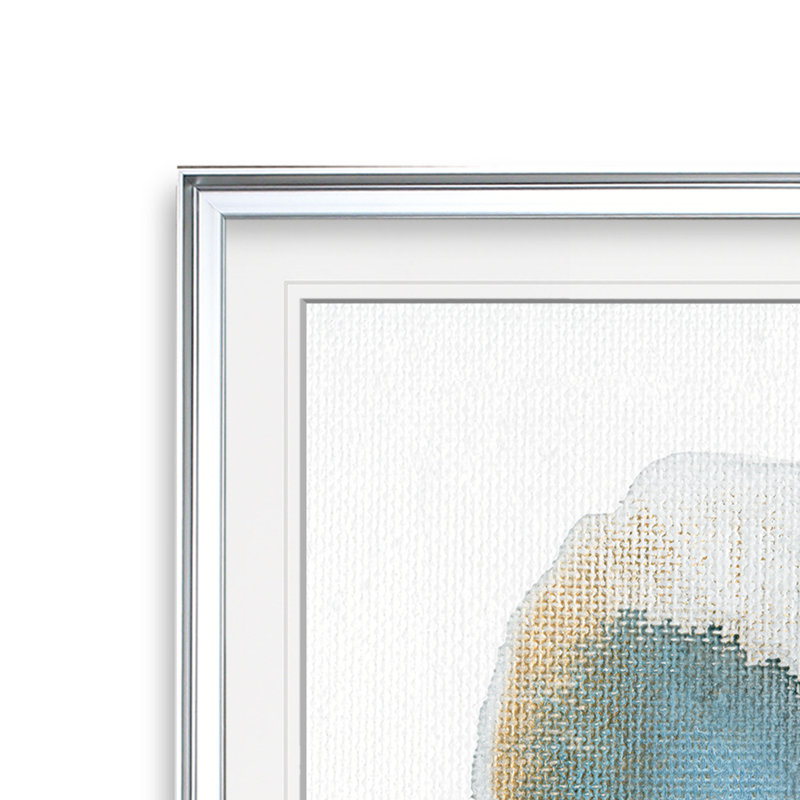 " Artesian Spring II ", 16" H x 16" W x 1.5" D, Silver Framed