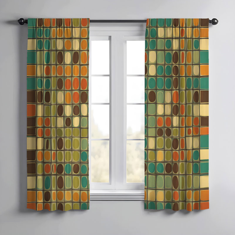 Paire de rideaux semi-transparents en polyester Serrell, L 56 po x L 78 po