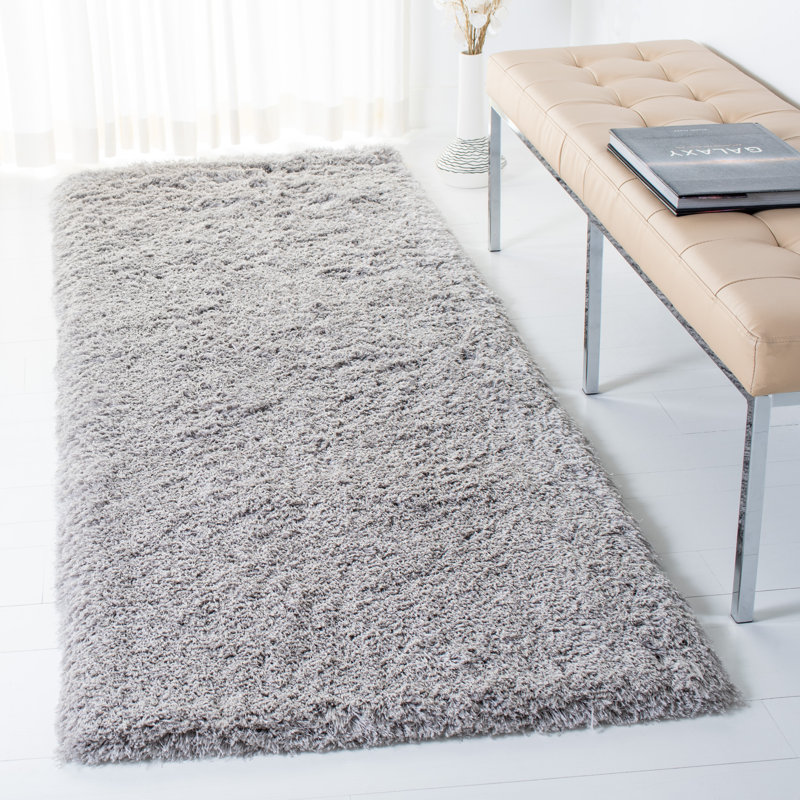 Ingris Ocean Shag Hand Tufted Performance Solid Color Rug, Runner 2'6" x 8'