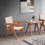 Chaise d'appoint naturelle avec base en bois stable pour les espaces de vie