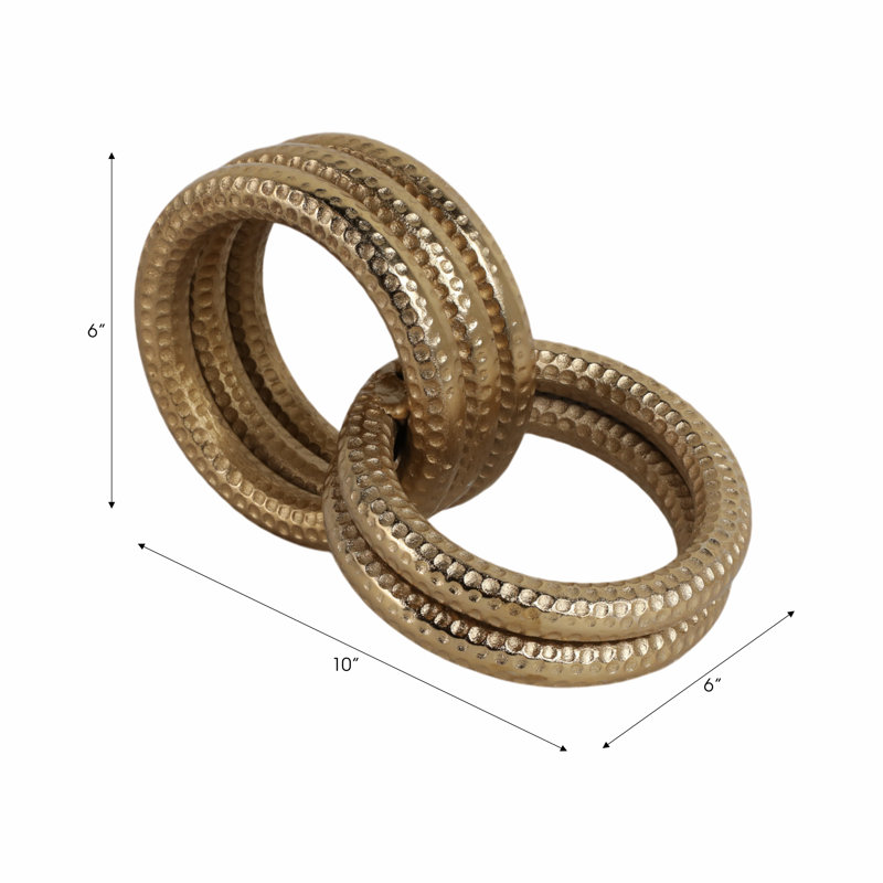 Set Of 3 6/7/10" Dillingham Metal Gold Rings