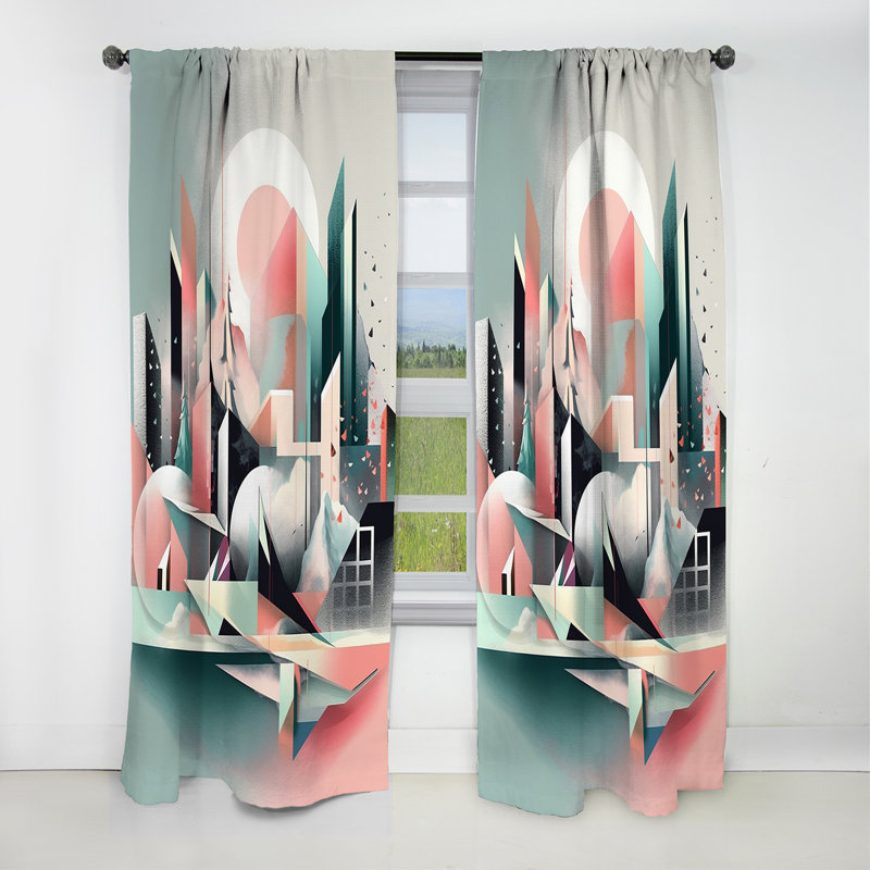 Rideau Farley - Minimalisme - Rideau occultant abstrait - 1 panneau, L 52 po x L 95 po