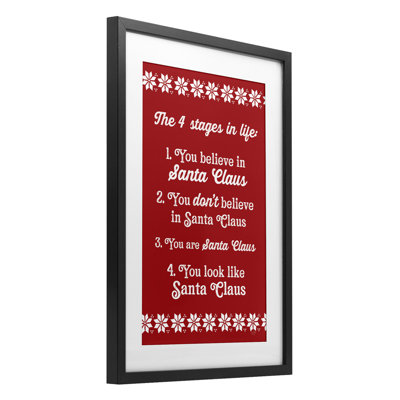 Père Noël «Four Stages in Life», reproduction d'art sous verre, design Lux + Me Designs