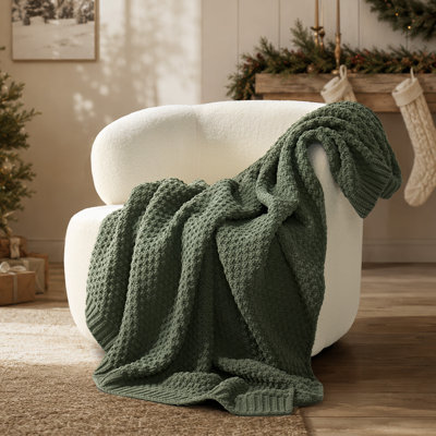 Chunky Chenille Knit Throw Blanket
