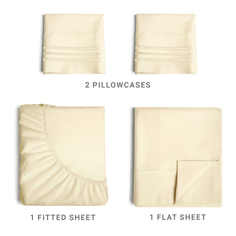 Premium Cooling, Soft & Wrinkle Free Sheet Set - Ultra Soft & Premium Hotel Luxury Bed Sheet Set, Off White