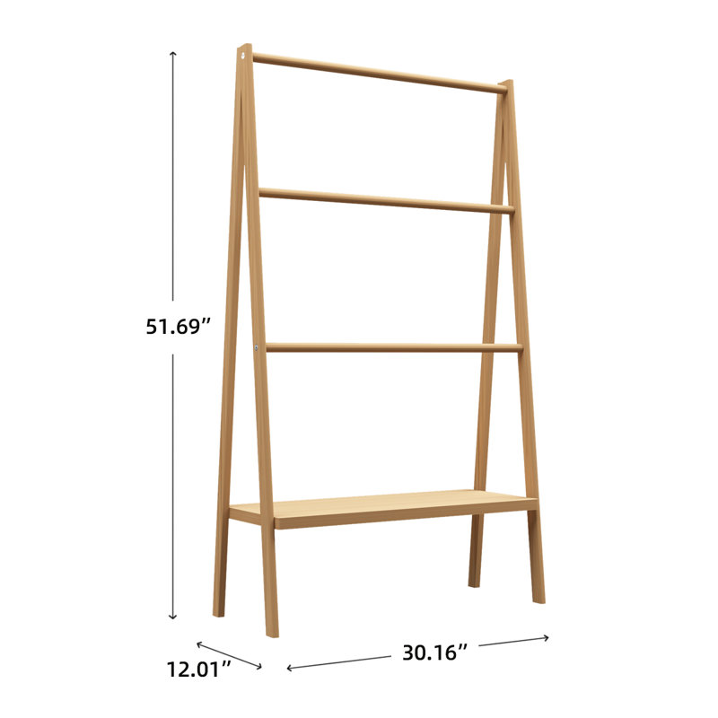 Porte-serviettes sur pied en bois 0