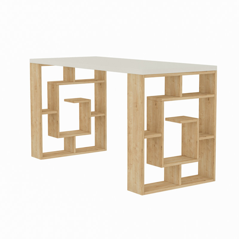 Labirent Writing Desk, White/Oak