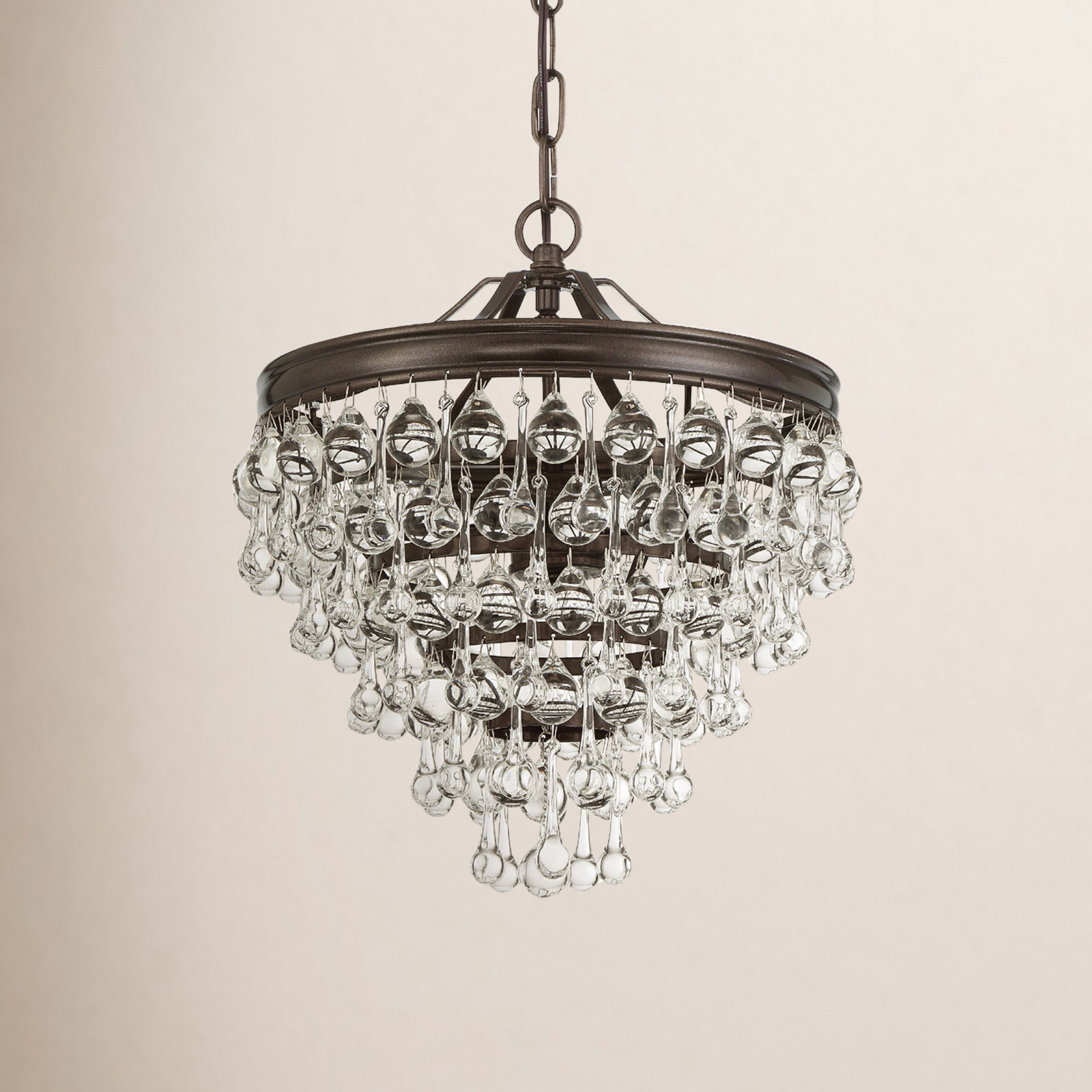 Omalley 3 - Light Tiered Pendant with Crystal Accents, Oil-Rubbed Bronze