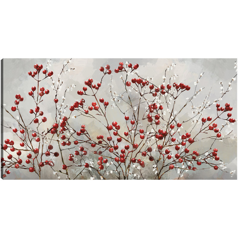 Winterberries by Studio Arts Canvas Art Print, 25" H x 48" W x 1.5" D