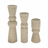 Sagebrook Home 3-Pieces Flowood Brown Quartz Resin Candlestic