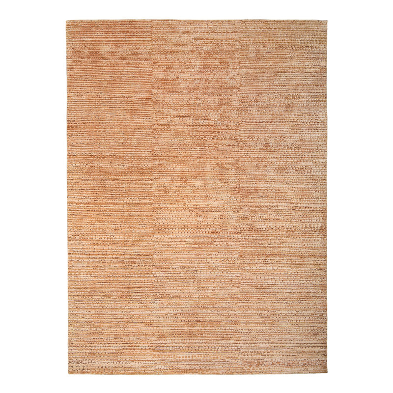 Rust Texture Silk Wool Blend Rug - 9'1"" x 12'1""