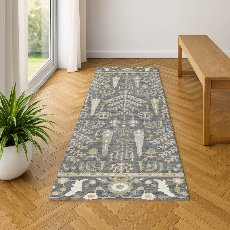Tapis intérieur / extérieur lavable à la machine Chantille ACN2819 Global, Gris, Tapis de couloir 2 pi 3 po x 7 pi 6 po