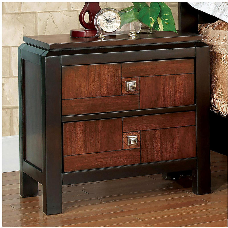 Table de chevet Acacia noyer 1pc seulement