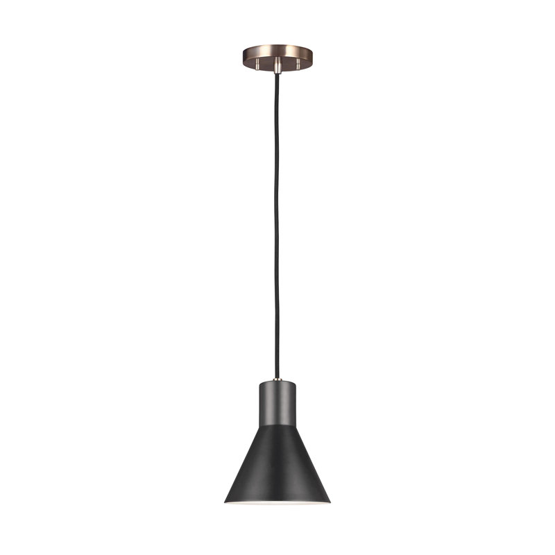 Byers 1-Light Dimmable Cone Pendant, Satin Brass, Yes