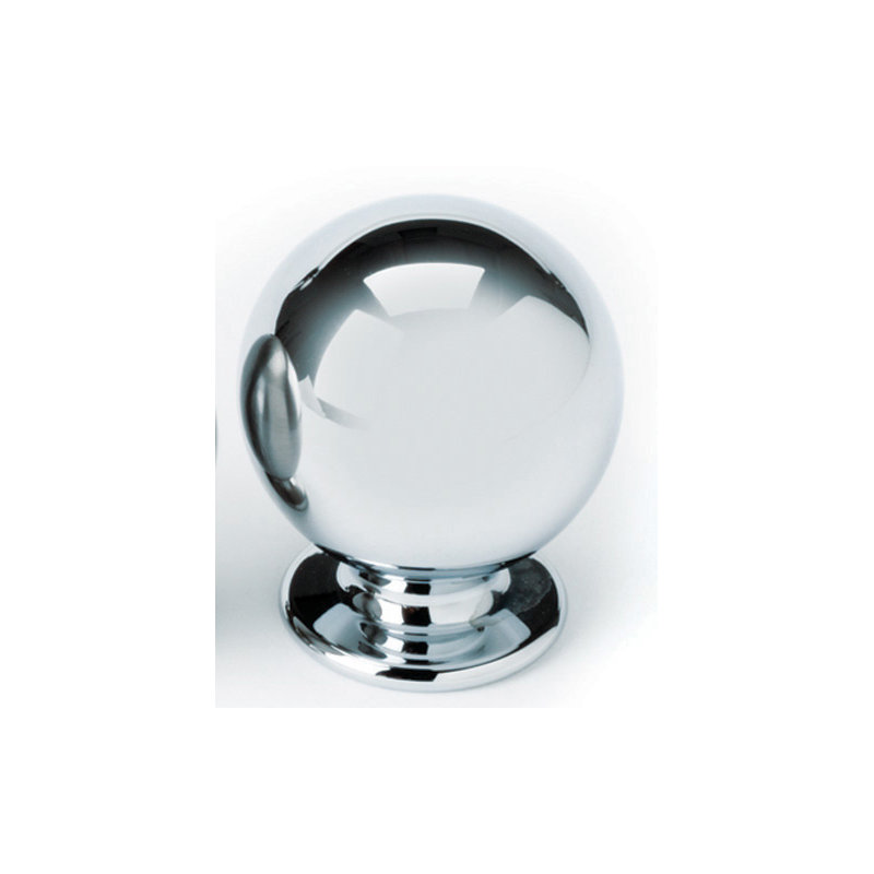 Round Knob, 1.25" H x 1" W x 0.75" D, Polished Nickel