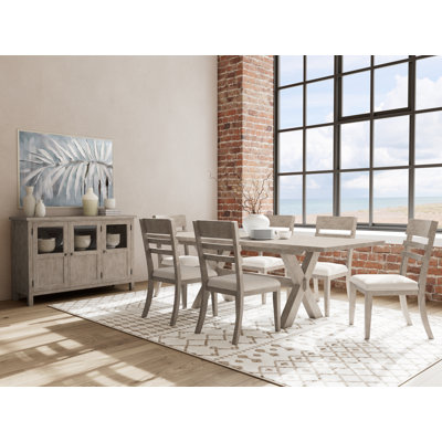 Rectangular Dining Table And 6 Ladder-back Chairs