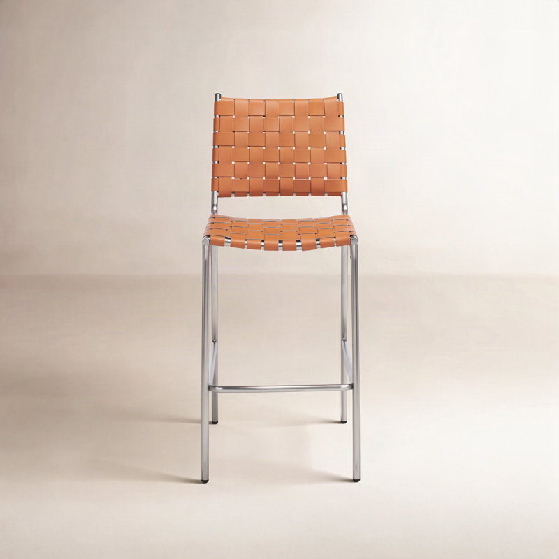 Tabouret de comptoir 26 po Ryland, Brun, Argent