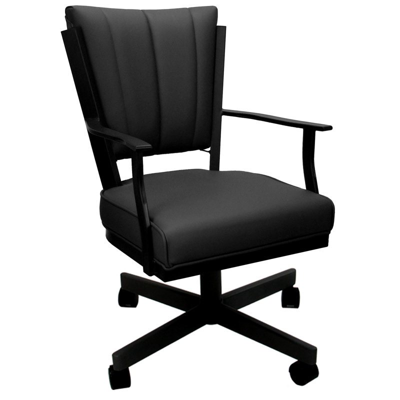 Fauteuil pivotant en cuir pivotant, Black, Black