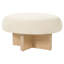 Repose-pieds rond en chenille avec base en bois d'hévéa Layla-129745391-129745389