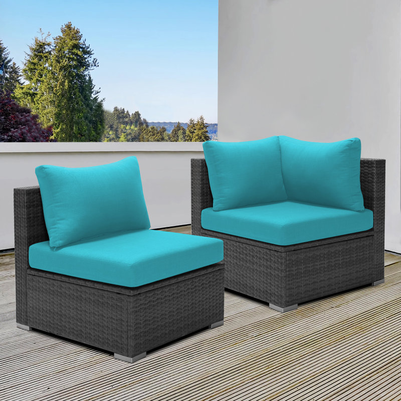 Delaina Hokku Designs Outdoor Cushion Cover 27" X 27", Only Cover!, Teal, 14-Piece