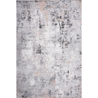 Tapis abstrait tissé à la main 8 x 10 pi tissé et gris / multicolore Loom & Gray