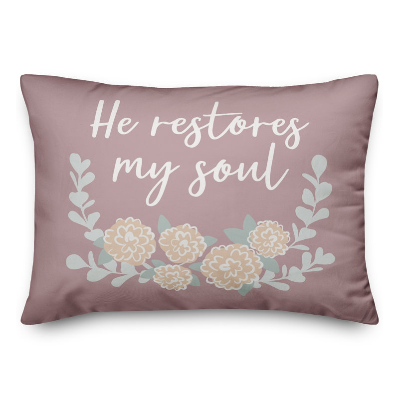  Housse de coussin rectangulaire avec insert He Restores My Soul