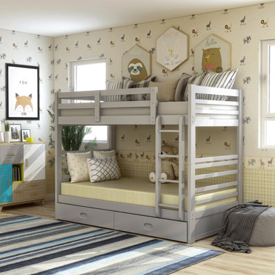 Briyith Kids Twin Over Twin Bunk Bed