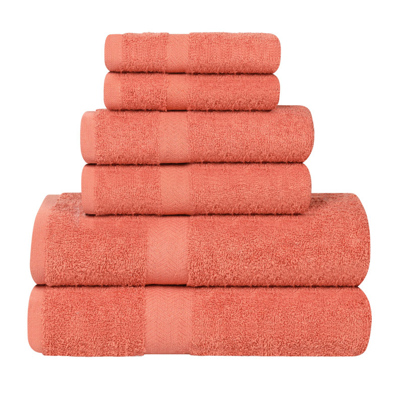 Ensemble de serviettes 6 pièces Franklin, Corail, 6 Pieces Towel Set