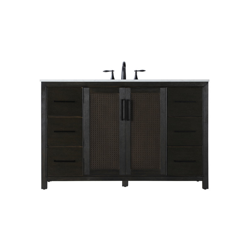 Meuble-lavabo simple 54 po, Chêne chocolat