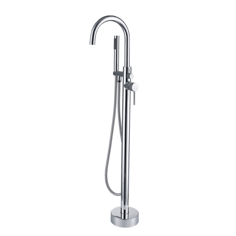 Freestanding Bathtub Faucet With Hand Shower, Chrome