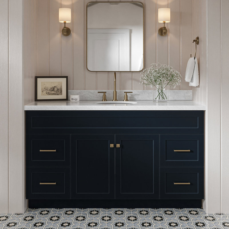 Ensemble de meuble-lavabo simple 61 po Abell, Bleu minuit