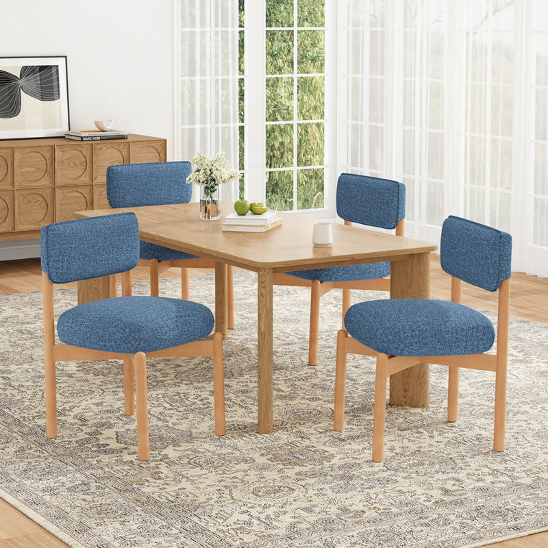 Chaise de salle à manger moderne en bois (ensemble de 2), Bleu