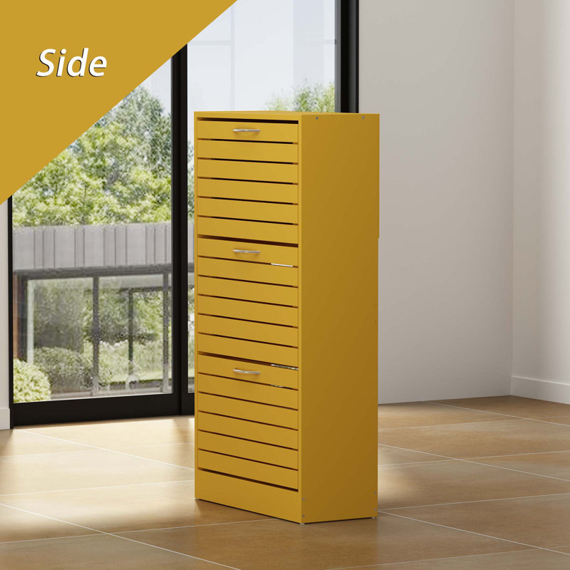 Armoire de rangement pour chaussures 22 Bennes, Jaune