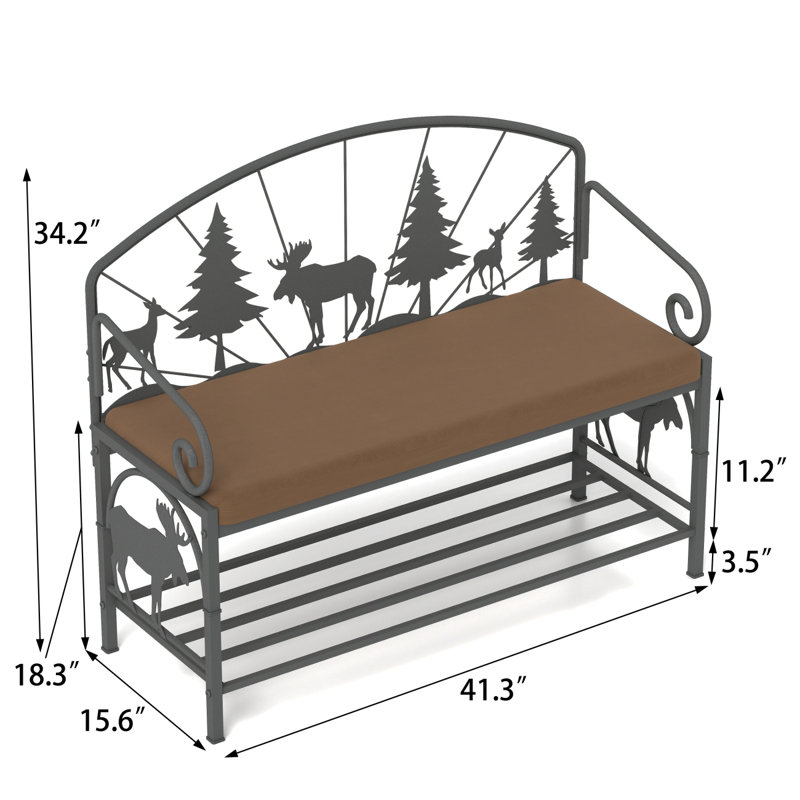 Shoe Rack Bench For Entryway, Industrial Bench, Rustic Shoe Rack For Small Spaces, Upholstered Entryway Bench, Multipurpose Entryway