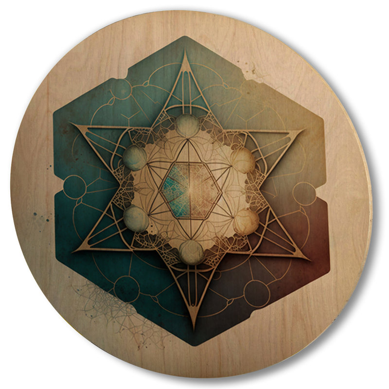 Ancien sacré rétro Designs ancien - Art mural géométrique moderne en bois - Bois de pin naturel, H 29 po x l 29 po x P 1 po