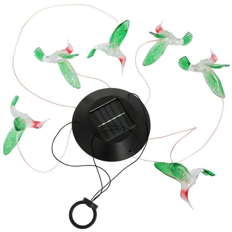 Carillon solaire à DEL Colibri - 6 lumières à changement de couleur, Ip65 imperméable, marche / arrêt automatique, guirlande solaire 8h pour le jardin / cour / patio