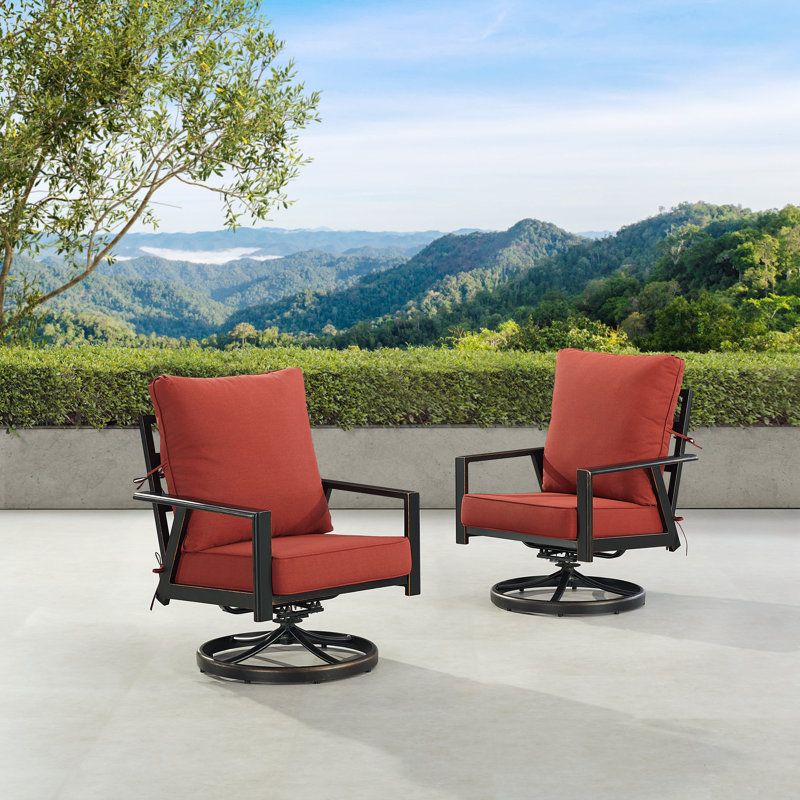 Lux Outdoor Swivel Lounge Chair, Red