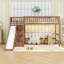 Lit mezzanine en bois avec tablettes, glissade et lumière DEL-1696901012-1696901013