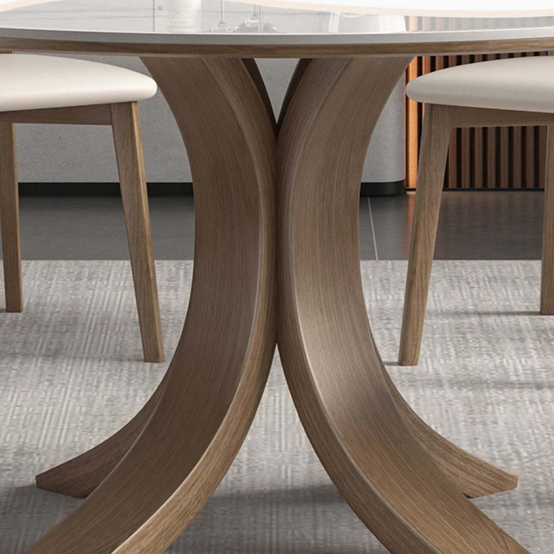 Table de salle à manger ronde en pierre frittée