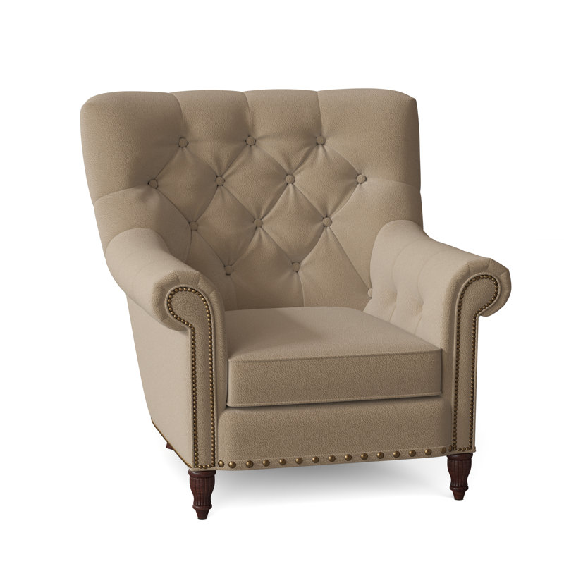 Kirby Leather Club Chair, Outsider Raven Genuine Leather, Mahogany, #9 & #54 French Natural