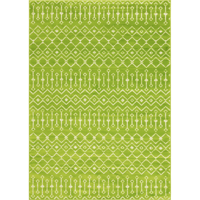Tapis contemporain Aemtenan couleur mousse, Rectangle 7 pi x 10 pi