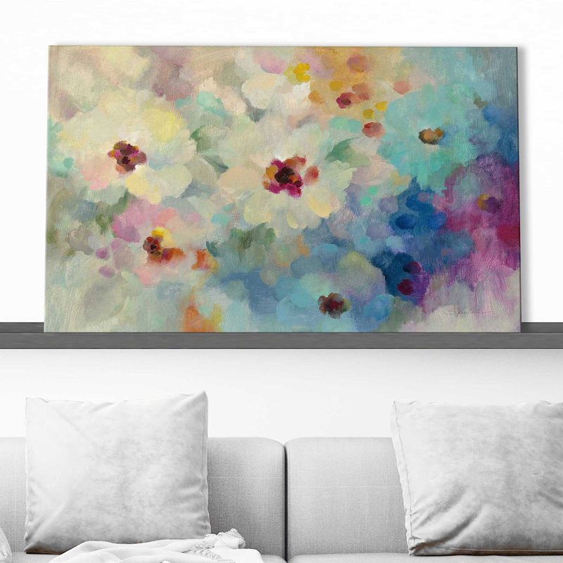 Floral Extravaganza - Peinture, Toile tendue, H 18 po x l 30 po x P 1 po