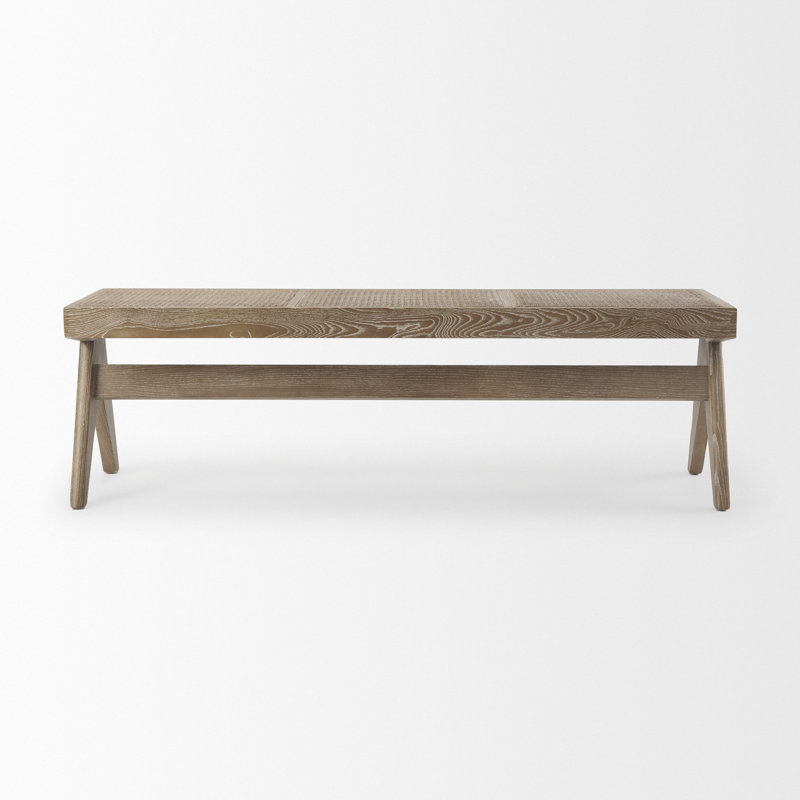 Gaye Solid Wood Bench, Medium Brown
