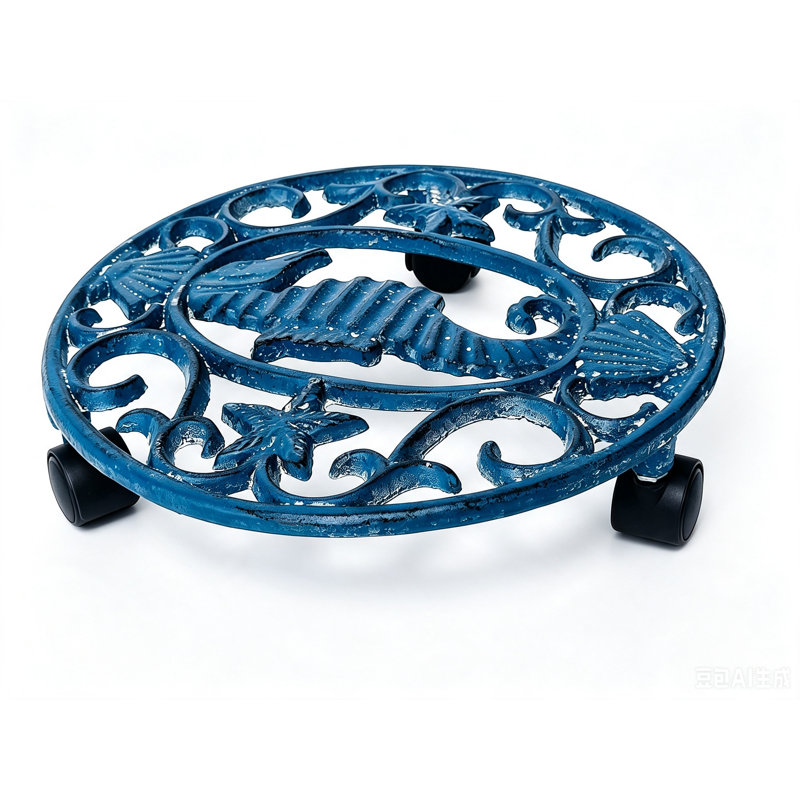Ensemble de 2 plantes en forme d'hippocampe en fonte, Blue