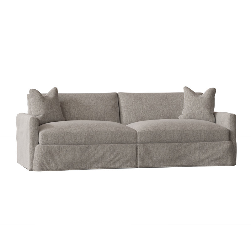 Hartig 94'' Slipcovered Sofa, Drusky Twig Sustain® Basketweave