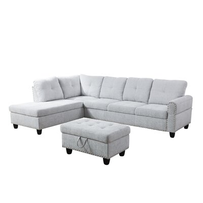 97.2"" Wide Right Hand Facing Sofa & Chaise with Ottoman -  Lifestyle Furniture, AP-9913A