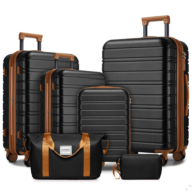 Luggage Sets 6 Piece With Duffel Bags, Hardside Expandable Suitcases With Spinner Wheels