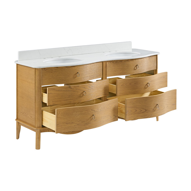Meuble-lavabo Emmy, 72", Naturel