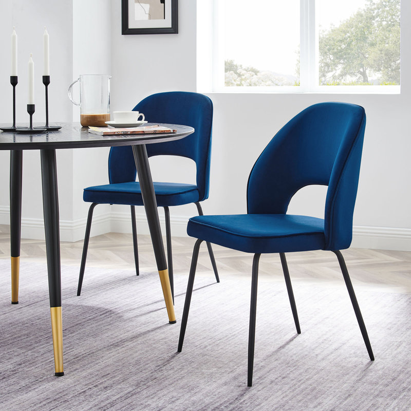 Nico Performance Velvet Dining Chair, Navy